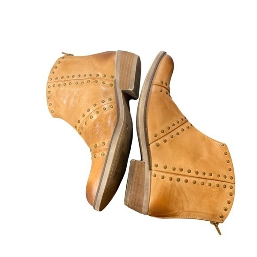 Diba True Studded Leather Ankle Boots Cognac Western Boho Women's 7.5 - Picture 10 of 16